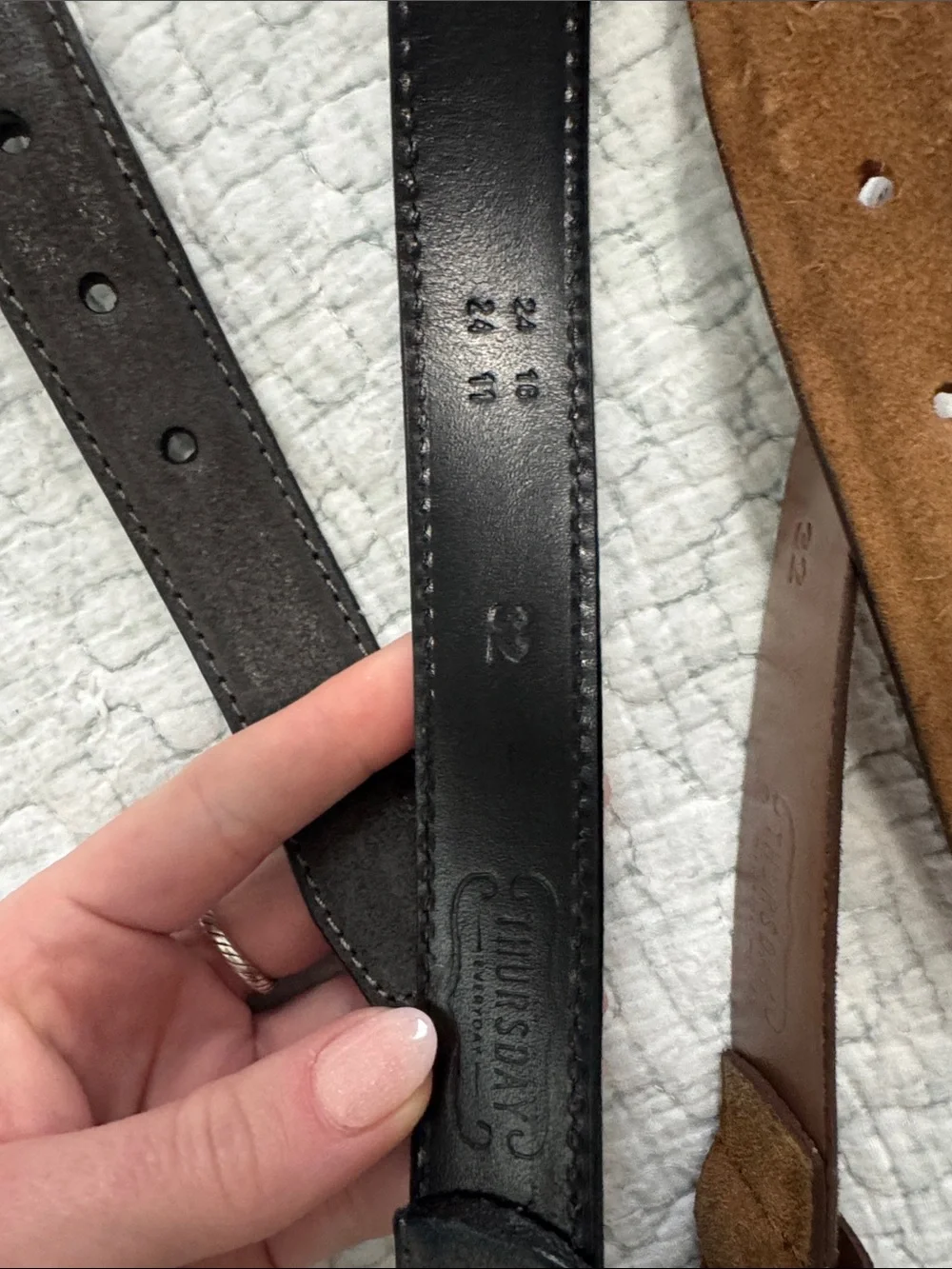 Reversible Men's Suede Belt - Black & Brown